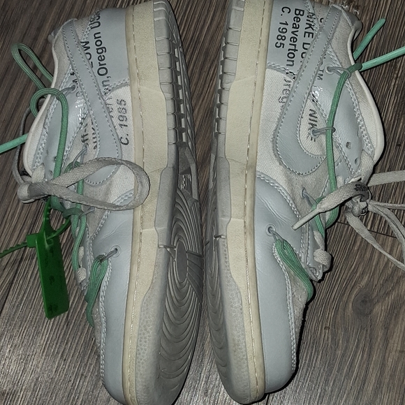 Nike X Off White Low Dunk Green Size 8 Lace Up Rare Lot 7 Of 50 - Picture 3 of 13